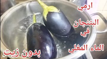 طريقة عمل الباذنجان في المياه المغلية