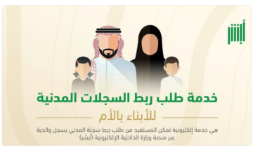 كيفية تفعيل خدمة ربط السجلات المدنية للأبناء بالأم من خلال منصة أبشر