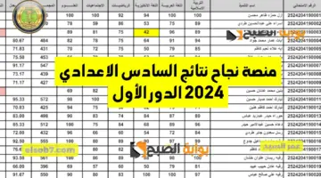 منصة نجاح نتائج السادس الاعدادي 2024 الدور الأول