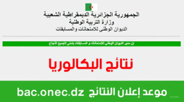موعد ظهور نتائج البكالوريا بالجزائر وزارة التربية الوطنية