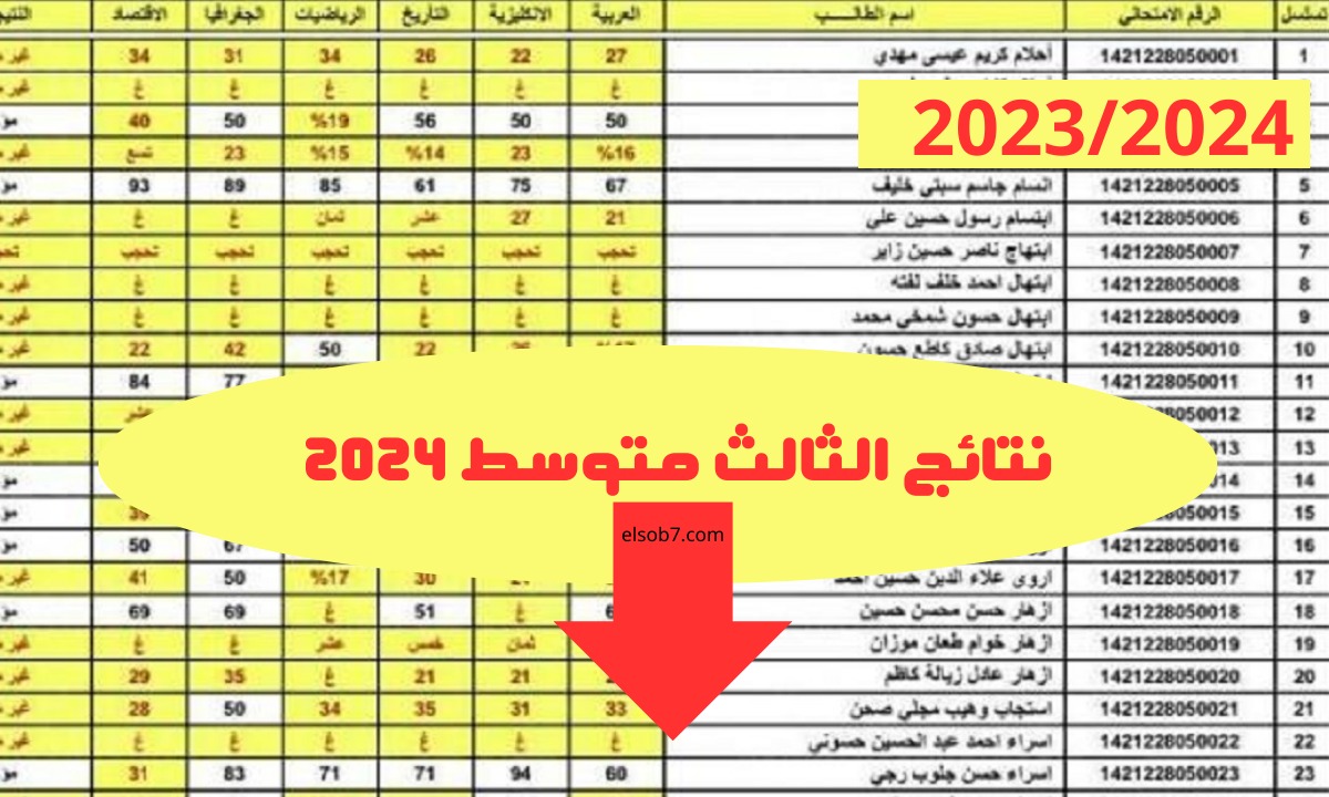 كشوفات pdf رسمية لجميع المحافظات.. نتائج الثالث المتوسط 2024 الدور الأول نينوي وبغداد والرصافة والكرخ وصلاح الدين 5 كشوفات pdf رسمية لجميع المحافظات.. نتائج الثالث المتوسط 2024 الدور الأول نينوي وبغداد والرصافة والكرخ وصلاح الدين