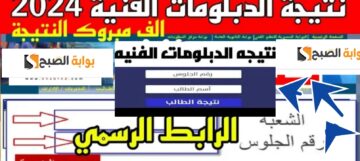 الرابط الصحيح نتيجة الدبلومات الفنية 2024 لنظام 3 سنوات وخمس سنوات الآن بنسبة 70.9%