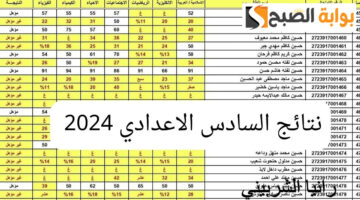 نتائج السادس إعدادي 2024 الدور الأول 1