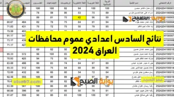 نتائج السادس اعدادي عموم محافظات العراق 2024