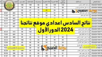 نتائج السادس اعدادي موقع نتائجنا 2024 الدور الأول