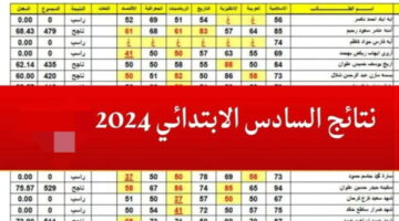 نتائج السادس الابتدائي 2024 موقع ناجح 1