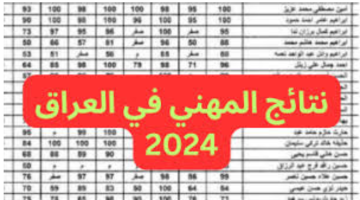 نتائج المهني بجميع فروعه 2024 الدور الاول عبر موقع نتائجنا