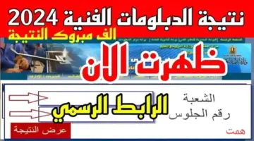 نتيجة الدبلومات الفنية 2024 2