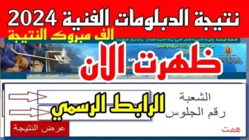 “رسمياً بنسبة نجاح 70.9 %”.. رابط نتيجة الدبلومات الفنية برقم الجلوس 2024 وعدد أوائل شهادة الدبلومات الفنية جميع المحافظات
