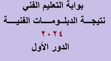 نتيجة الدبلومات الفنية 2024 بوابة التعليم الفني