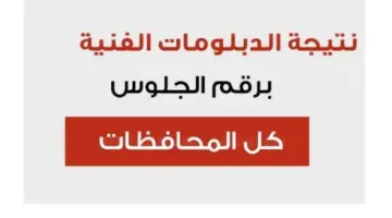 نتيجة الدبلومات الفنية برقم الجلوس 2024