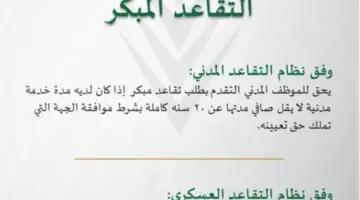 نظام التقاعد المبكر التأمينات الاجتماعية