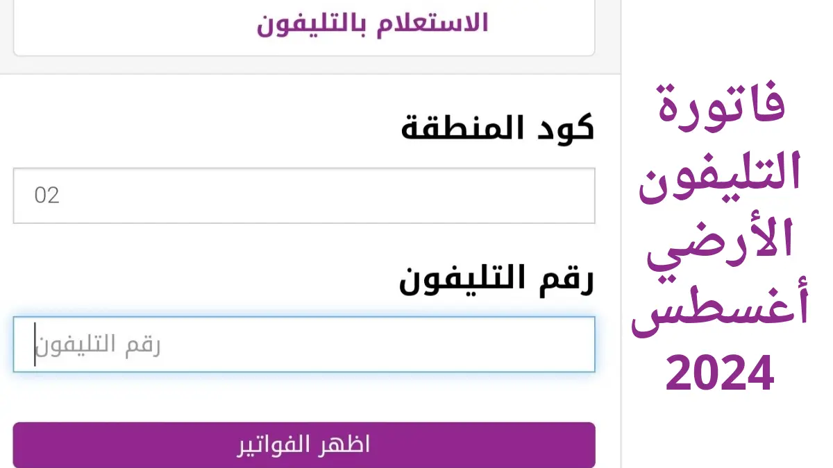 فاتورة التليفون الأرضي أغسطس 2024 (خطوات الاستعلام والدفع)