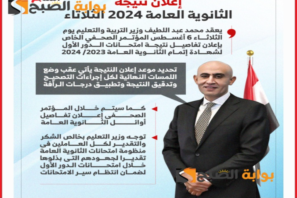 “رسميًا”وزارة التربية والتعليم المصرية تعلن عن موعد ظهور نتيجة الثانوية العامة 2024 