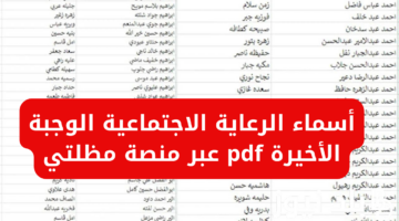 أسماء الرعاية الاجتماعية 1