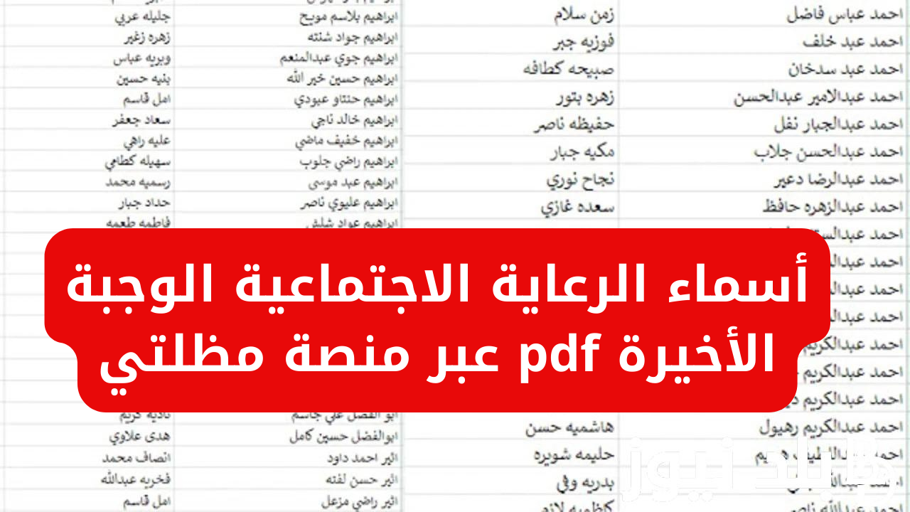 لينـــك الاستعلام عن أسماء الرعاية الاجتماعية الوجبة الأخيرة pdf عبر منصة مظلتي spa.gov.iq/umbrella
