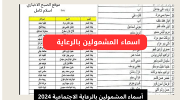 أسماء المشمولين بالرعاية الاجتماعية 2024