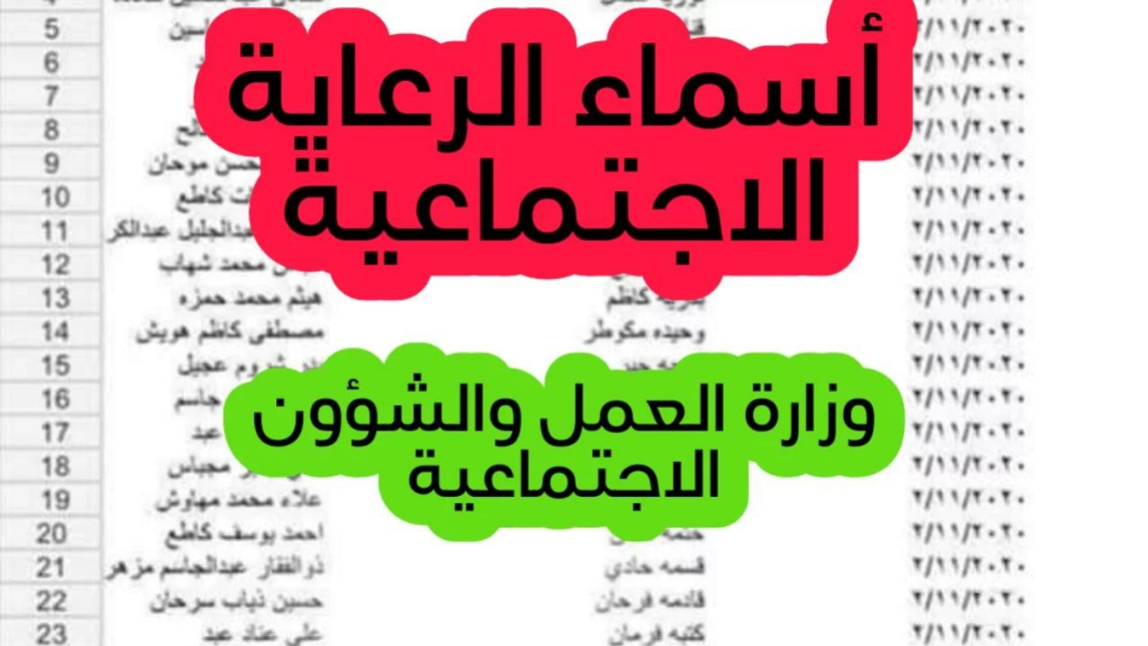 خطوات الاستعلام عن أسماء المشمولين في الرعاية الاجتماعية الوجبة الأخيرة 2024