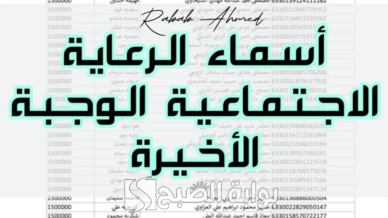 الاستعلام عن أسماء المشمولين بالرعاية الاجتماعية الوجبة الأخيرة عبر منصة مظلتي