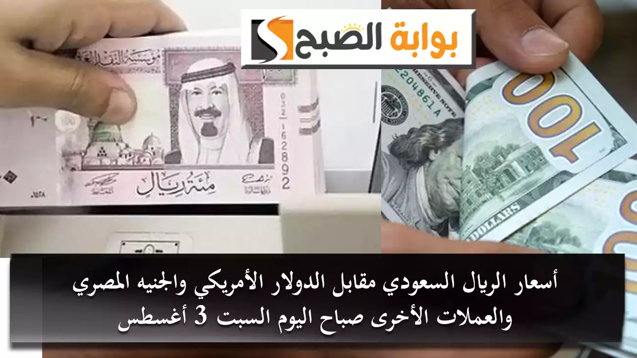 أسعار الريال السعودي مقابل الدولار الأمريكي والجنيه المصري والعملات الأخرى صباح اليوم السبت 3 أغسطس