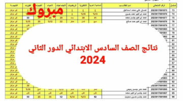استخراج نتائج الصف السادس الابتدائي الدور الثاني عبر موقع نتائجنا