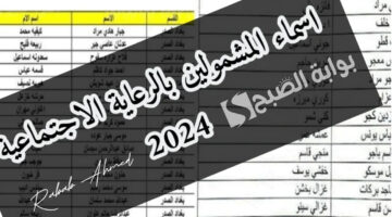 اسماء المشمولين بالرعاية الاجتماعية