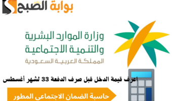 اعرف قيمة الدخل قبل صرف الدفعة 33 لشهر أغسطس