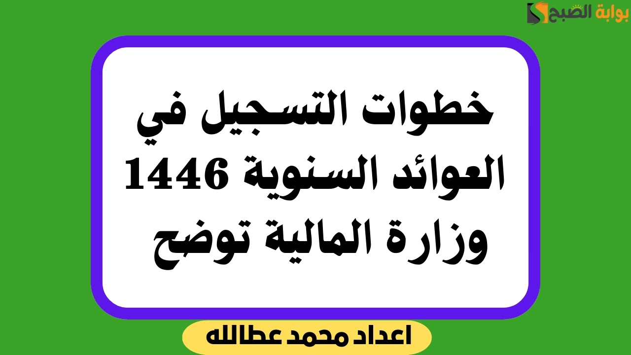 خطوات التسجيل في العوائد السنوية 1446 وزارة المالية توضح