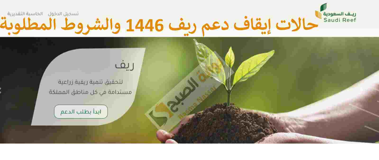 5 حالات يتم فيها ايقاف دعم ريف 1446 وشروط التقديم