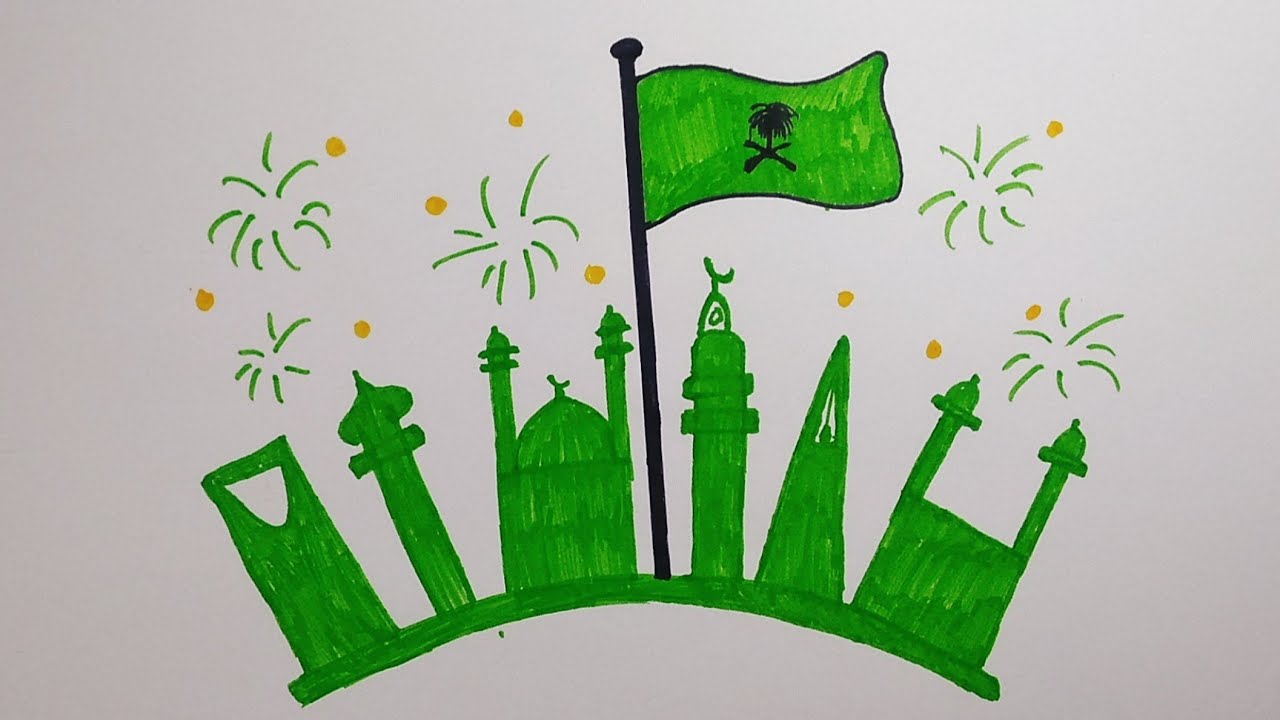 أجمل رسومات عن اليوم الوطني السعودي للتلوين 1446