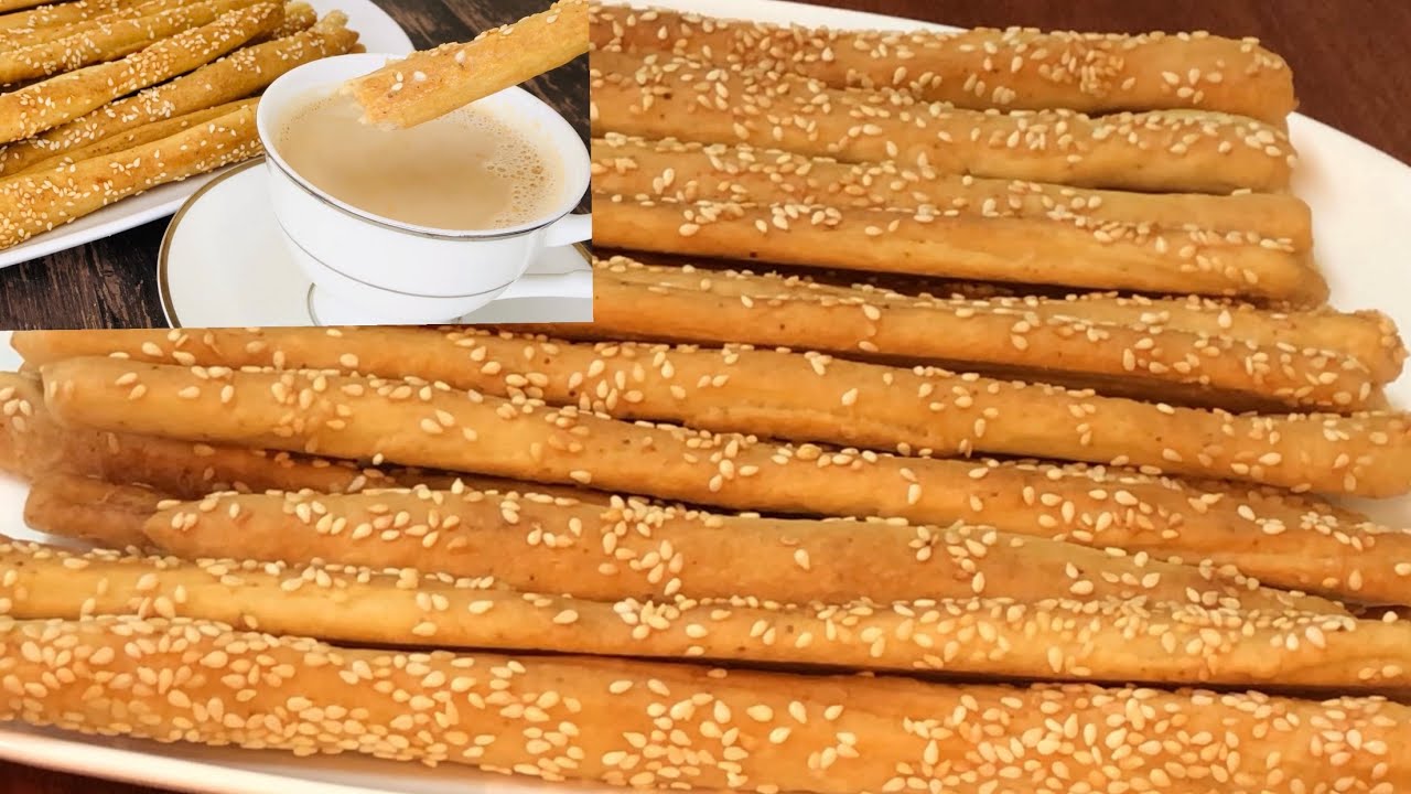 طريقة سريعة وسهلة لعمل بقسماط السمسم المقرمش بالمنزل