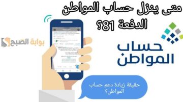 متى ينزل حساب المواطن الدفعة 81 لشهر أغسطس 2024؟