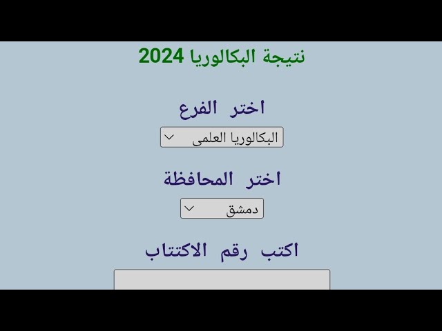 نتائج البكالوريا سوريا 2024 تكميلي (الدورة الثانية) حسب رقم الإكتتاب وزارة التربية السورية