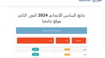 نتائج السادس الابتدائي 2024 الدور الثاني