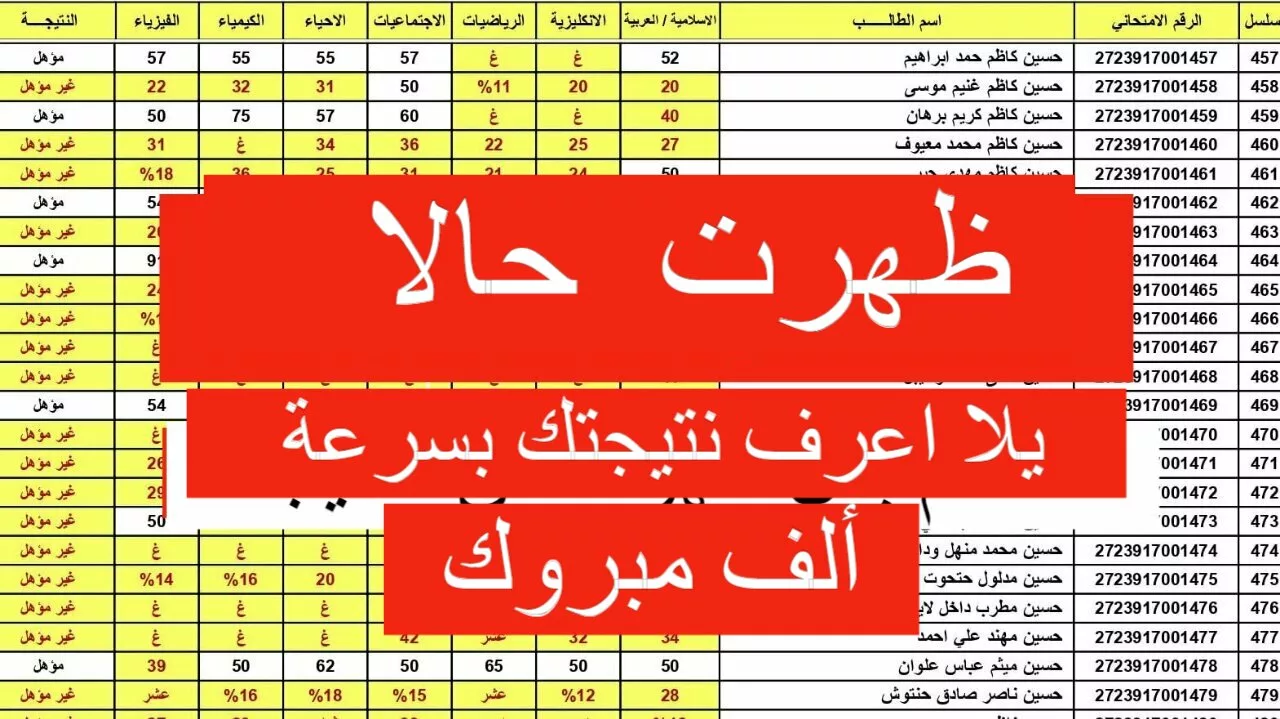 موقع نتائجنا نتائج السادس الابتدائي دور ثاني 2024 العراق