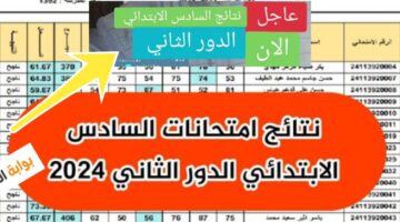 نتائج السادس الابتدائي العراق الدور الثاني