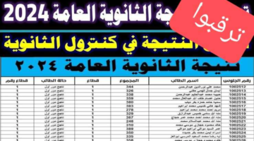 نتيجة الثانوية العامة 2024 7