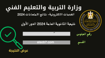 نتيجة الثانوية العامة 2024 بالاسم وزارة التربية والتعليم الفني