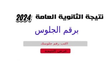 نتيجة الثانوية العامة 2024 برقم الجلوس