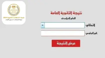 نتيجة الثانوية العامة الدور الأول برقم الجلوس 2024