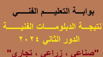 نتيجة الدبلومات الفنية دور ثاني 2024