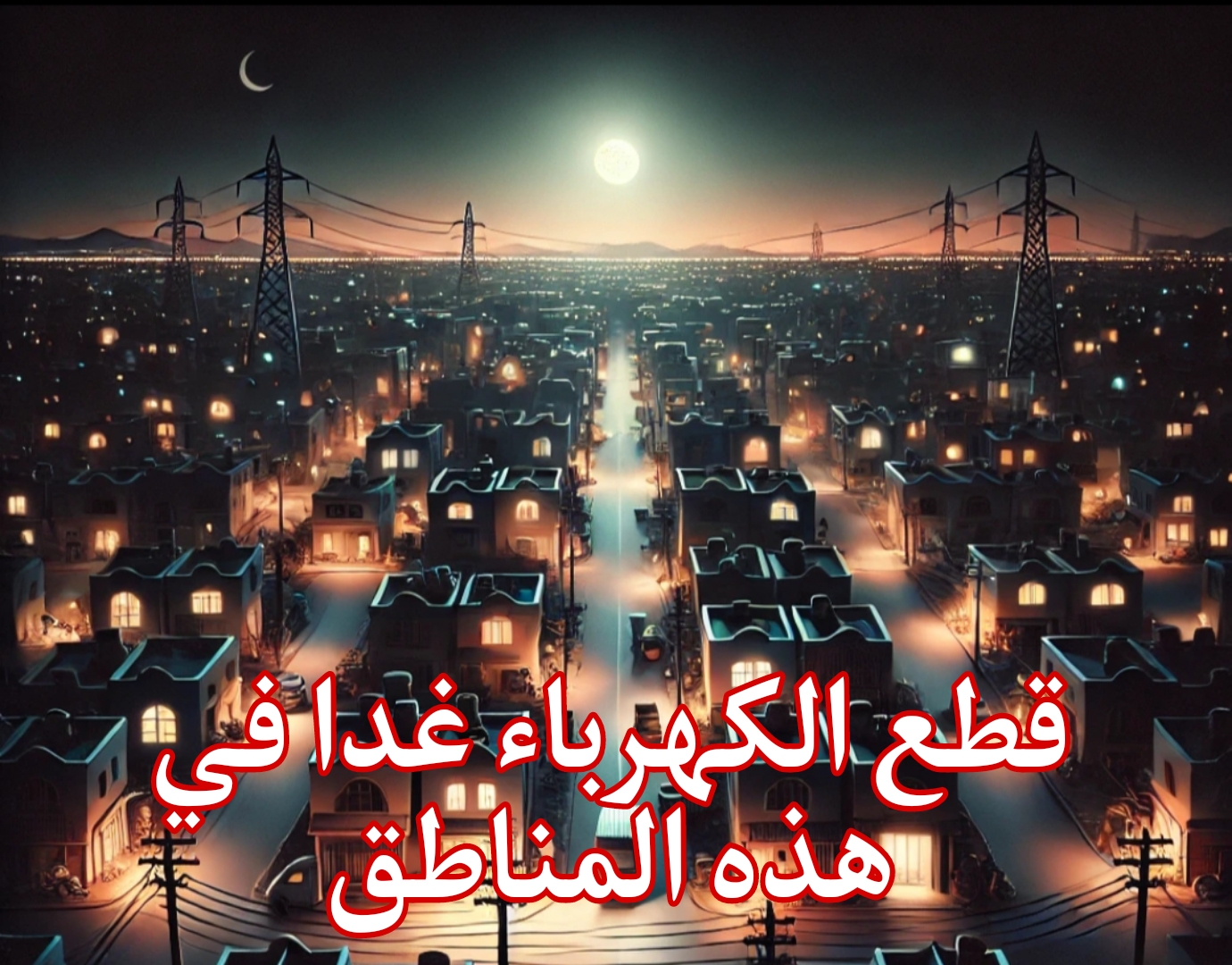صدمه كبيرة.. قطع الكهرباء عن هذه المناطق غدا لمدة 3 ساعات متواصله.. الحق شوف نفسك لتكون منهم