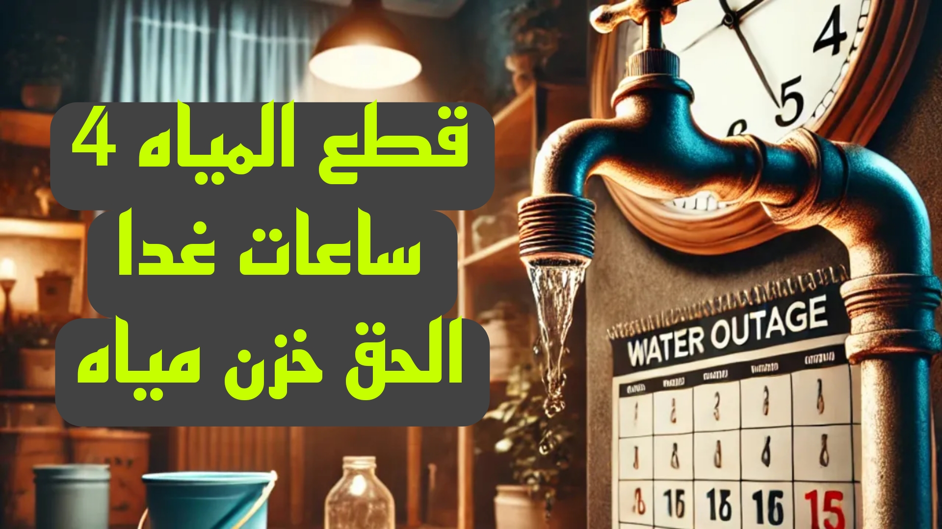 عااجل.. قطع المياه غدا الاربعاء لمدة 4 ساعات كاملة عن هذه المناطق.. الحق شوف نفسك