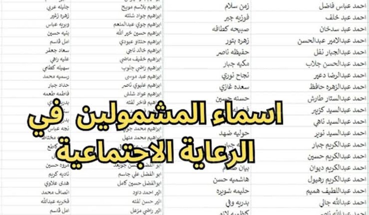 أسماء المشمولين بالرعاية الاجتماعية 2024 في العراق الوجبة الأخيرة عبر مظلتي وشروط استحقاق الدعم