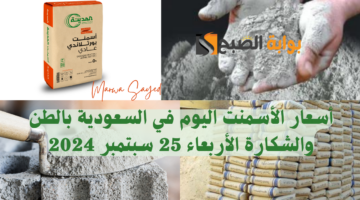 أسعار الأسمنت اليوم في السعودية بالطن والشكارة الأربعاء 25 سبتمبر 2024