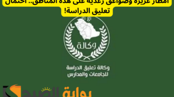 أمطار غزيرة وصواعق رعدية على هذه المناطق. احتمال تعليق الدراسة