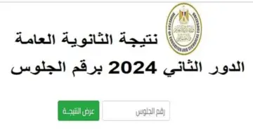 استعلم . نتيجة الثانوية العامة للدور الثانى 2024