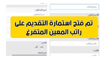 استمارة التقديم على المعين المتفرغ 2024