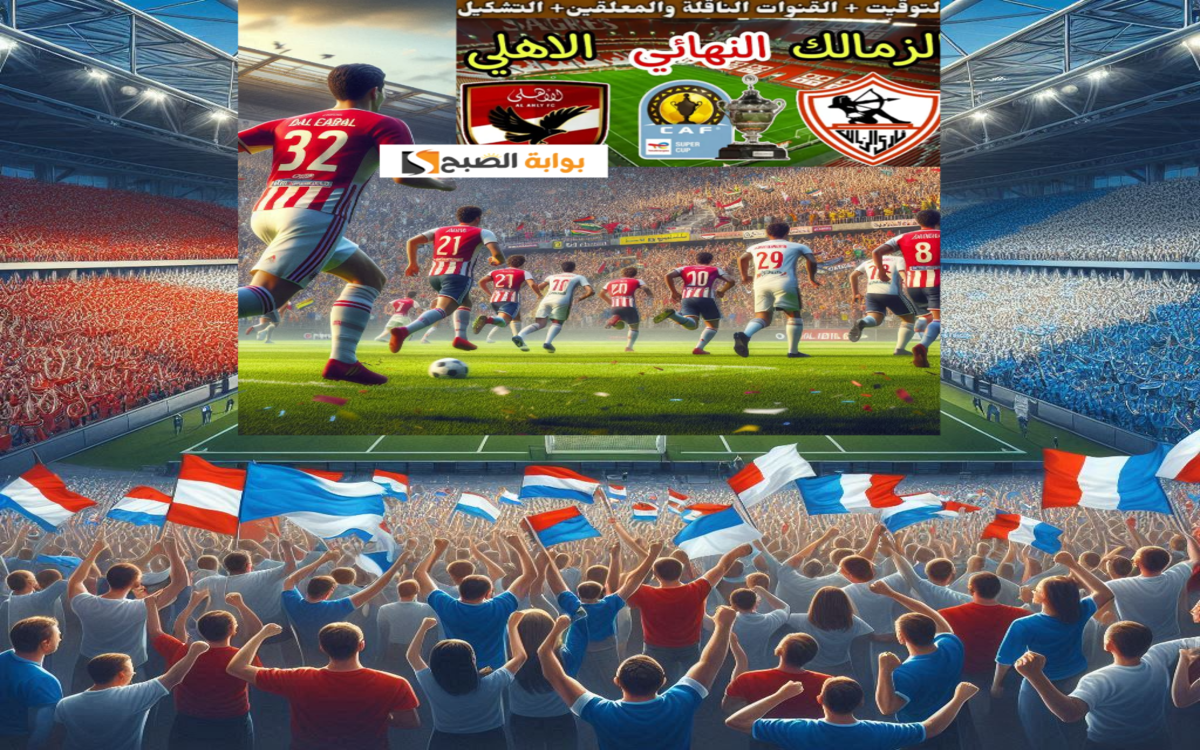 جميع ترددات القنوات الناقلة لمباراة الأهلي والزمالك في السوبر الافريقي 2024 والمعلقين والتشكيل