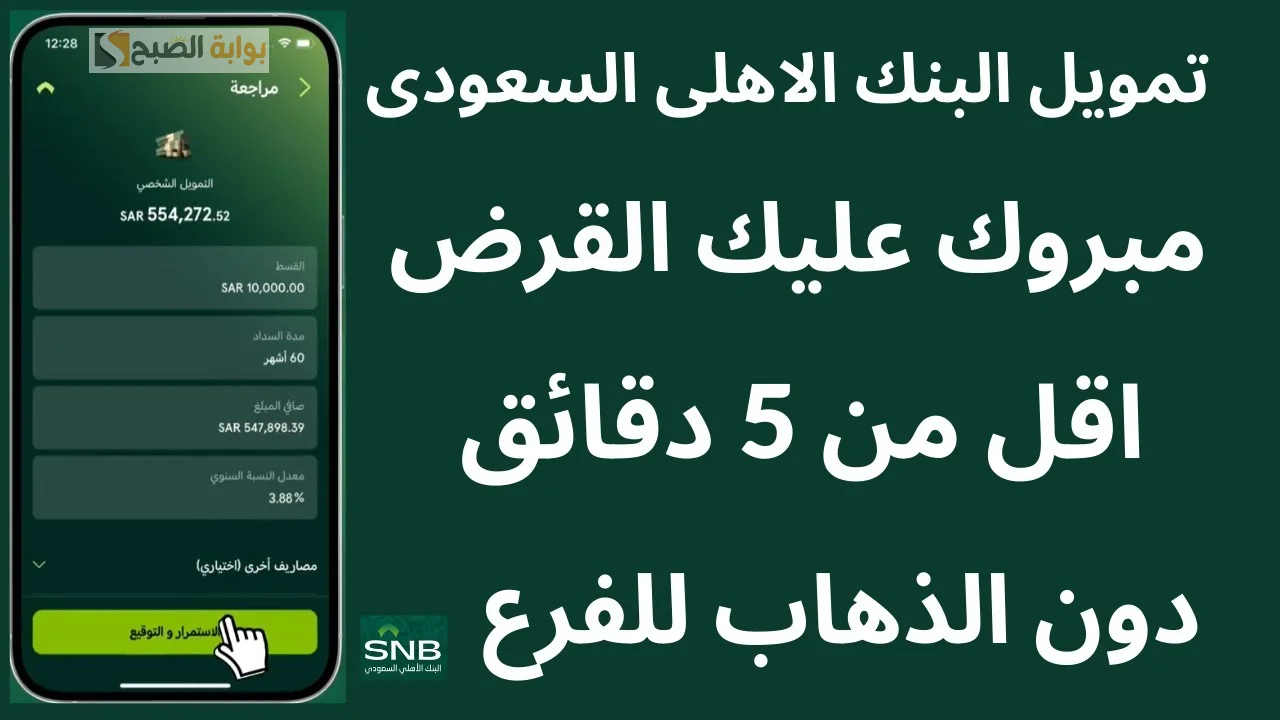 احصل عليه بشكل فوري.. كيفية التقديم على تمويل البنك الأهلي السعودي وأهم الشروط المطلوبة 2 احصل عليه بشكل فوري.. كيفية التقديم على تمويل البنك الأهلي السعودي وأهم الشروط المطلوبة